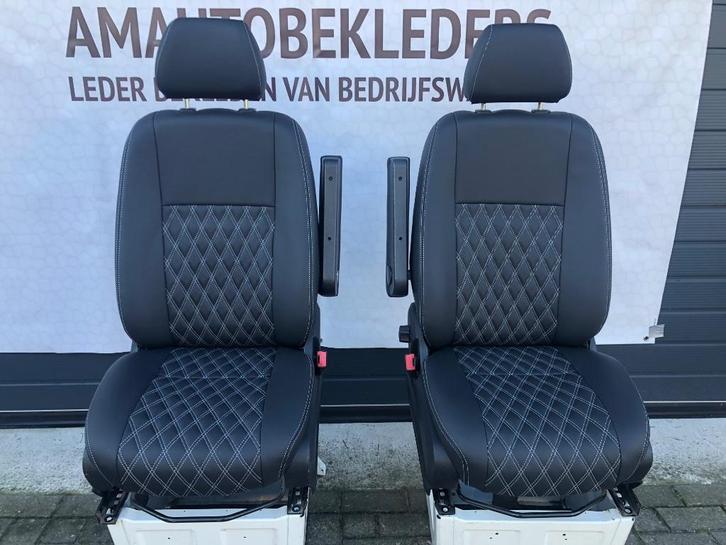 Twee voor stoelen met zwart leer voor Sprinter Crafter, Auto-onderdelen, Interieur en Bekleding, Mercedes-Benz, Volkswagen, Nieuw