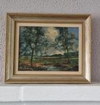 Oud mooi schilderij landschap olieverf op doek, Ophalen of Verzenden