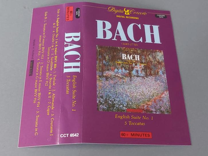 BACH - ENGLISH SUITE NO. 1 - 5 TOCCATAS (MC), Cd's en Dvd's, Cassettebandjes, Zo goed als nieuw, Origineel, Klassiek, 1 bandje