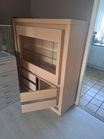 Mooie kast met vitrine, Ophalen, Met deur(en), 100 tot 150 cm, Eikenhout