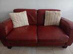 GRATIS af te halen in Waalwijk. Mooie leren bank, Huis en Inrichting, Ophalen, Gebruikt, Tweepersoons, Rechte bank