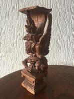 oud tempel beeldje uit Indonesie Bali prachtig houtsnijwerk, Ophalen of Verzenden