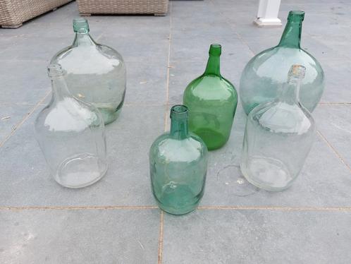 Gistflessen: 1 V. Alyelense (2x groot), 4x middel (1 Viresa), Antiek en Kunst, Curiosa en Brocante, Ophalen