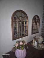 Landelijke spiegels stalraam boog brocante, Ophalen, Rechthoekig, Minder dan 50 cm, Minder dan 100 cm