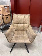 4x luxe eetkamerstoelen taupe/leerlook – 2 stoelen defect, Huis en Inrichting, Fauteuils, Ophalen, Zo goed als nieuw, Leer