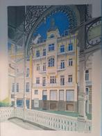 Tekening in kleur Karlovy Vary Markt Colonnade, Ophalen of Verzenden
