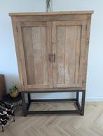 Kabinetkast Eleonora Genève – teak hout & staal – 180 cm, Ophalen