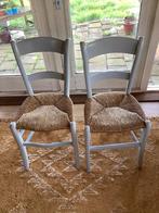 Leuke, gezellige set stoelen met biezen zitting, Brocante, Zo goed als nieuw, Hout, Ophalen