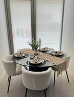 Ronde zwarte eettafel te koop. 130 cm, Huis en Inrichting, Tafels | Eettafels, Ophalen, Zo goed als nieuw, Rond, 100 tot 150 cm