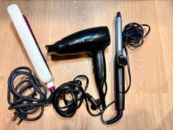 haardroger föhn stijltang Philips krultang Remington beschikbaar voor biedingen
