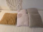 Sierkussens roze taupe en bruin, Ophalen, Gebruikt, Roze, Vierkant