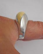 Zilveren modernist ring maat 18 nr.1281, Sieraden, Tassen en Uiterlijk, Ringen, 18 tot 19, Verzenden, Zo goed als nieuw, Dame