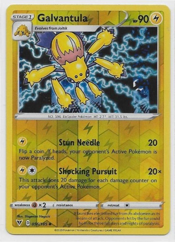 Vivid Voltage,  Galvantula [reverse] 56/185, Hobby en Vrije tijd, Verzamelkaartspellen | Pokémon, Nieuw, Losse kaart, Verzenden