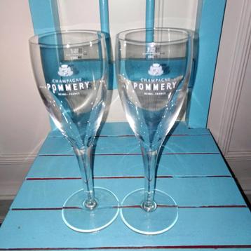 Champagne glazen Pommery 2 stuks beschikbaar voor biedingen