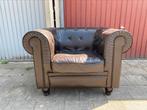 Chesterfiels Look-a-Like fauteuil, Stoel, Leren Stoel, Ophalen of Verzenden, Zo goed als nieuw, 75 tot 100 cm, Leer