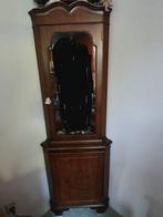Antiek / vintage hoekkast vitrinekast, Met plank(en), Gebruikt, Glas, 50 tot 100 cm