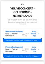 2x Kanye ticketsss, Tickets en Kaartjes, Concerten | Pop, Twee personen, Juni