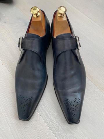 Borgioli donkerblauwe gladde single monks gespschoenen 43 beschikbaar voor biedingen