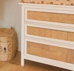 Ikea hemnes ladekast wit met rotan, 5 laden of meer, Ophalen of Verzenden, Zo goed als nieuw, Minder dan 100 cm