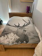 Steigerhouten bed 140 x 200 met lattenbodem, Ophalen, Zo goed als nieuw, Tweepersoons