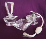 Vintage parfumflesje, poederdoos en parfumverstuiver, Ophalen of Verzenden, Gebruikt, Parfumfles
