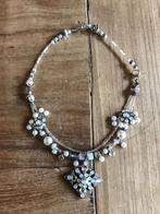mooie zilverkleurige hals ketting met zirkonia hanger, Sieraden, Tassen en Uiterlijk, Overige materialen, Ophalen of Verzenden