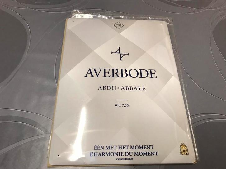 Averbode abdijbier reclamebord metaal, Verzamelen, Merken en Reclamevoorwerpen, Nieuw, Reclamebord, Ophalen of Verzenden