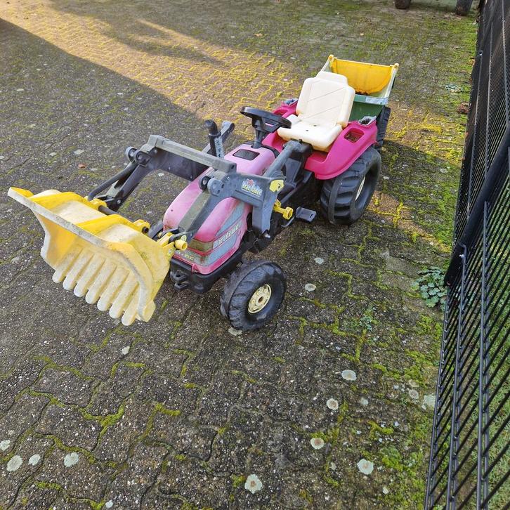 Traptrekker met kiepwagen, Kinderen en Baby's, Speelgoed | Buiten | Skelters, Gebruikt, Overige merken, Met kar of aanhanger, Ophalen of Verzenden