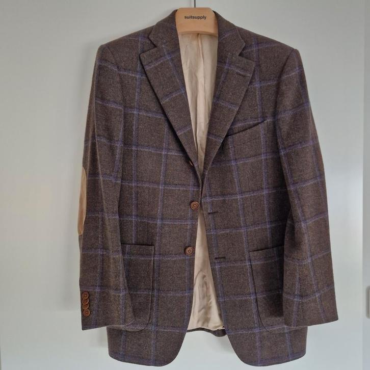 Geruit jasje maat 48 Oger, Kleding | Heren, Kostuums en Colberts, Zo goed als nieuw, Maat 48/50 (M), Bruin, Ophalen of Verzenden