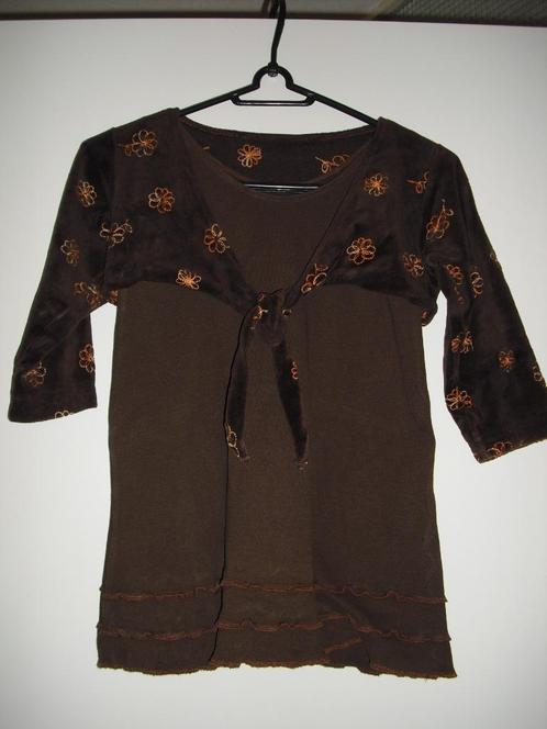 JURK met BOLERO (set), Mt 104 - 110, bruin, Kinderen en Baby's, Kinderkleding | Maat 104, Zo goed als nieuw, Meisje, Jurk of Rok
