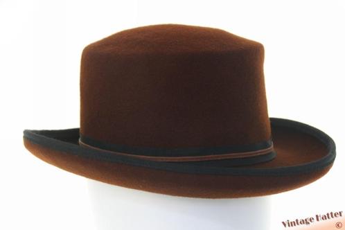 Flexibele vintage hoge dameshoed bruin wolvilt 56, Kleding | Dames, Hoeden en Petten, Zo goed als nieuw, Hoed, 56 of 57 cm (M, 7 of 7⅛ inch)