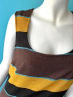 Vintage jaren 70 zomer maxi-jurk bruin/geel maat 40, Maat 38/40 (M), Bruin, Verzenden, Vintage