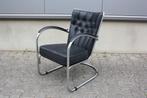 Originele oude Gispen 412GE fauteuil, Gispen, 75 tot 100 cm, Metaal, Gebruikt