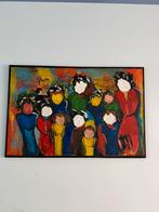 Kleurrijke schilderij 80x120 rood, geel , blauw, groen, wit, Antiek en Kunst, Kunst | Schilderijen | Abstract, Ophalen