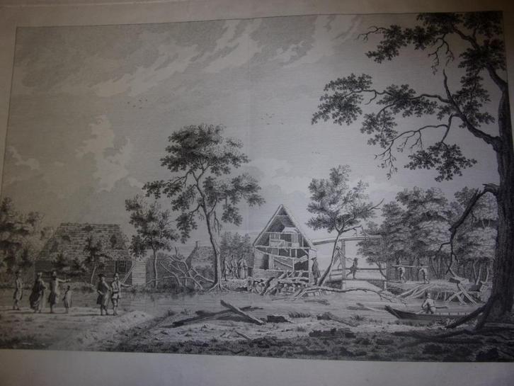 Ruïne v.d. kruitfabriek de Munnik bij Purmerend na ontploffi, Antiek en Kunst, Kunst | Etsen en Gravures, Ophalen of Verzenden