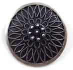Antieke 1000 zilver broche met opgelegd filigrain., Ophalen, Zilver, Broche