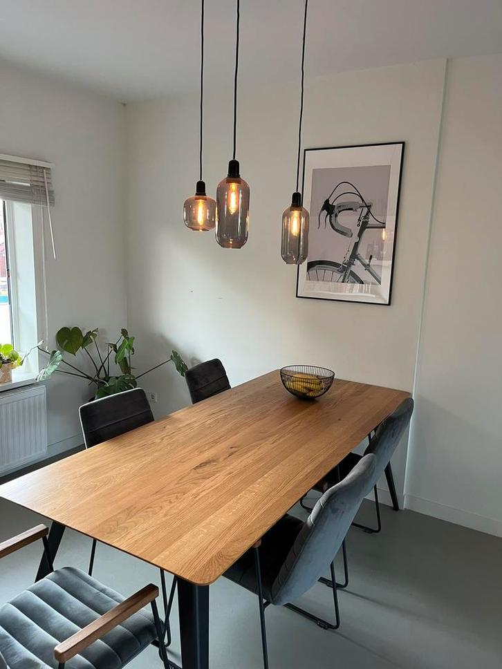 Scandinavische hanglamp, Huis en Inrichting, Lampen | Hanglampen, Zo goed als nieuw, Minder dan 50 cm, Glas, Ophalen