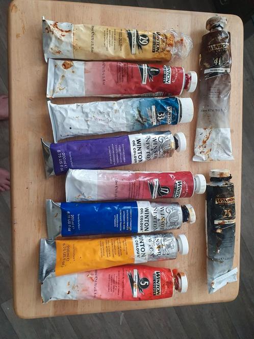 10 tubes Winsor en Newton Winton olieverf 200ml, Hobby en Vrije tijd, Schilderen, Zo goed als nieuw, Ophalen of Verzenden