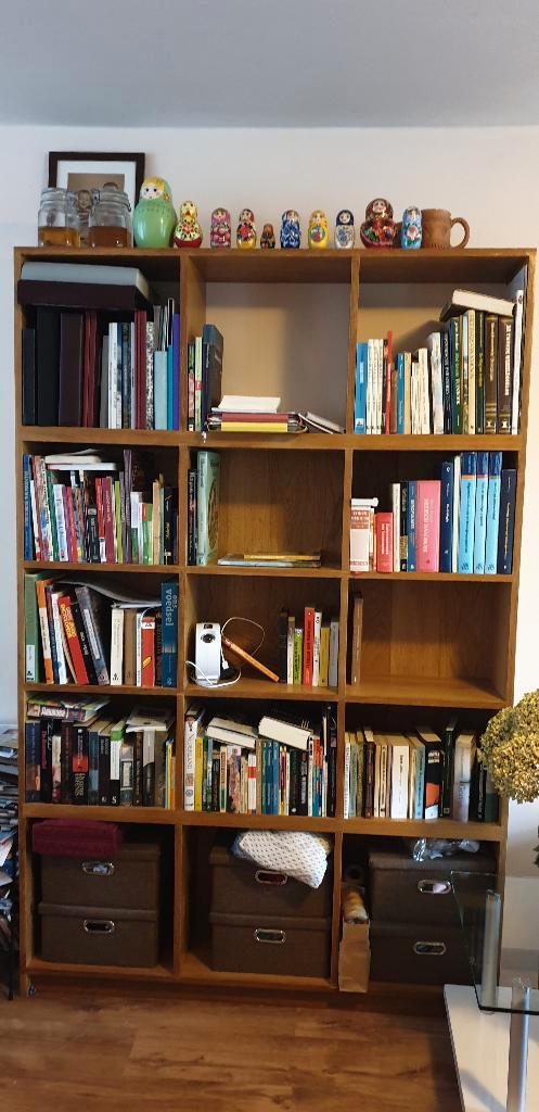 Boekenkast massief eikenhout, Huis en Inrichting, Kasten | Boekenkasten, Gebruikt, 100 tot 150 cm, 150 tot 200 cm, 25 tot 50 cm