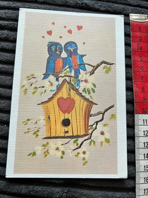738. Oude kaart illustr Vogel huisje, Verzamelen, Ansichtkaarten | Themakaarten, Ongelopen, Ophalen of Verzenden