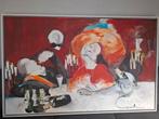 Gerdine Duijsens, het Diner 100 x 160 cm, schilderij, acryl, Antiek en Kunst, Ophalen