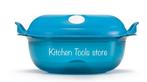 Tupperware 1,5l micropop magnetron bakje schaal turquoise, Ophalen of Verzenden, Nieuw, Schaal