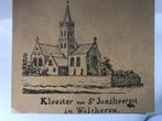 Klooster van St Jansheeren in Walcheren, afm. 10,5 X 9cm., Ophalen of Verzenden
