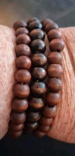 Houten kralen armband, Sieraden, Tassen en Uiterlijk, Armbanden, Ophalen of Verzenden, Gebruikt, Bruin, Hout