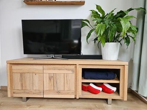 Henders en Hazel massief eiken tv meubel whitewash, Huis en Inrichting, Kasten | Televisiemeubels, Zo goed als nieuw, Minder dan 100 cm