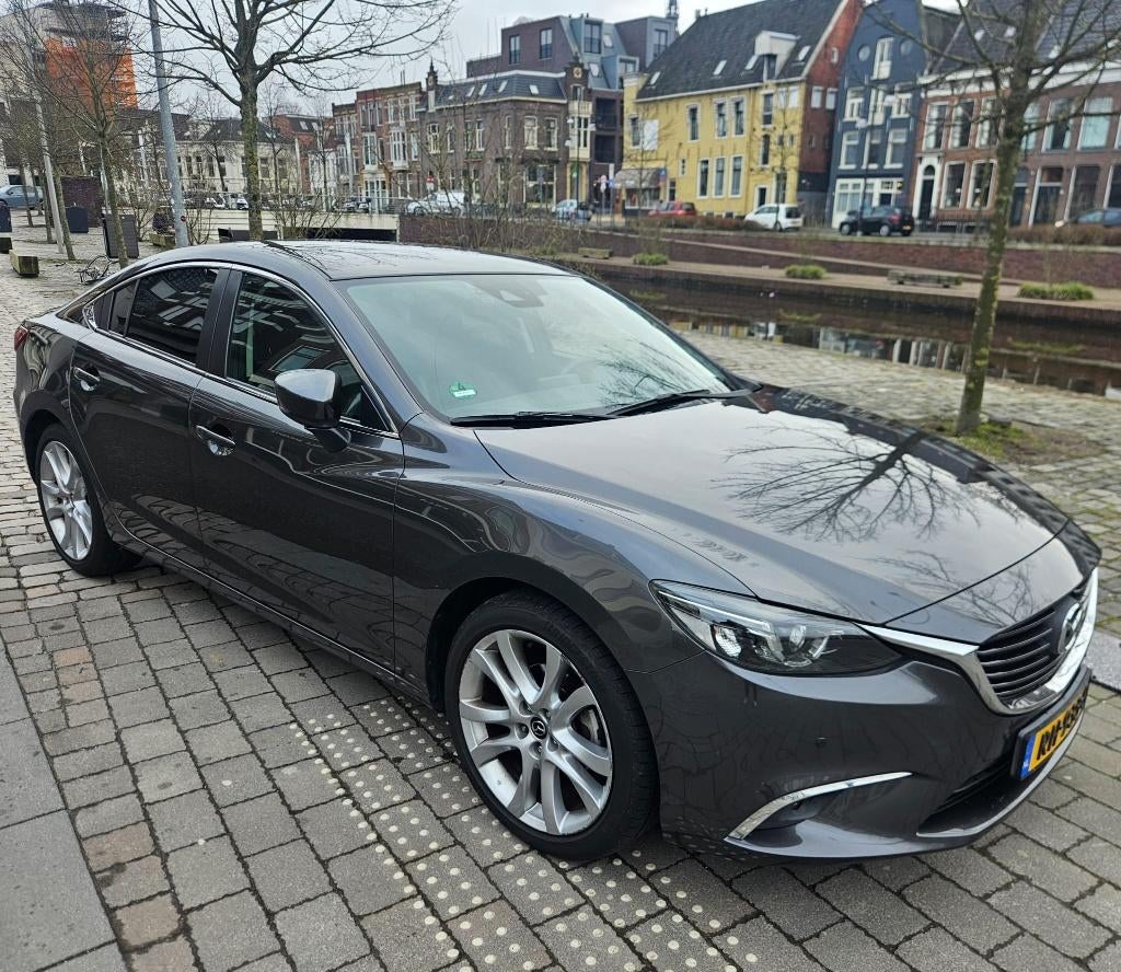 Mazda 6 2.0 121KW Sedan Aut6 2017 Grijs, Auto's, Mazda, Particulier, ABS, Adaptive Cruise Control, Airbags, Airconditioning, Alarm