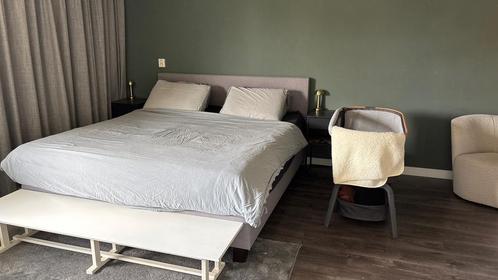 Boxspring 180x200 grijs, Huis en Inrichting, Slaapkamer | Boxsprings, Gebruikt, 180 cm, 200 cm, Tweepersoons, Grijs, Ophalen