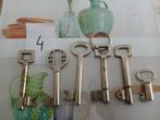 6 brocante oude sleutels, Ophalen of Verzenden