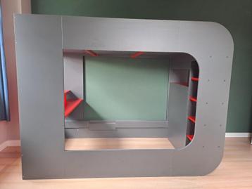 Gamingbed hoogslaper met game bureau