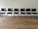 6 Gispen eetkamer stoelen model 2001 en 1001, Dutch Original, Huis en Inrichting, Ophalen, Bruin, Leer, Zo goed als nieuw
